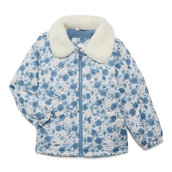 Carter's Other - New girls blue floral winter puffer jacket with pockets